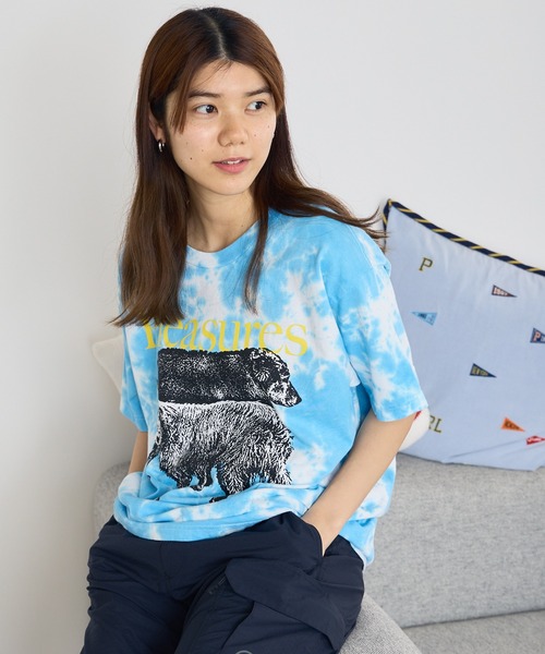 PLEASURES tシャツ PLEASURES/プレジャーズ WET DOGS TEE BLUE DYE  