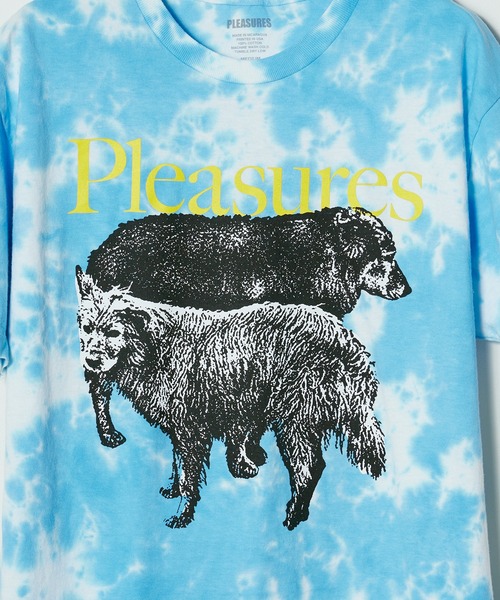 PLEASURES tシャツ PLEASURES/プレジャーズ WET DOGS TEE BLUE DYE  