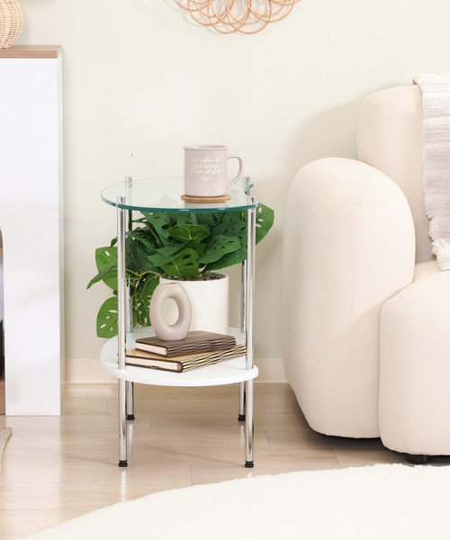 emesuelee 家具 ガラスサイドテーブル : ZOZOTOWN Yahoo!店 - 通販