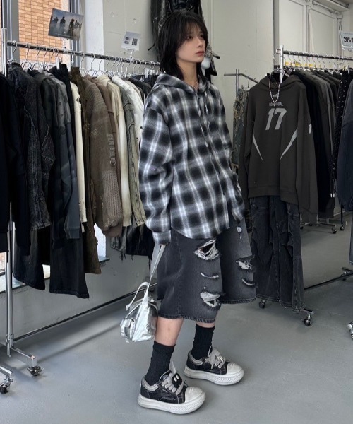 シャツ HUECLOSET Check Hood Shirt 25KERO107 シャツ HUECLOSET Check Hood Shirt 25KERO107 Our Legacy Above