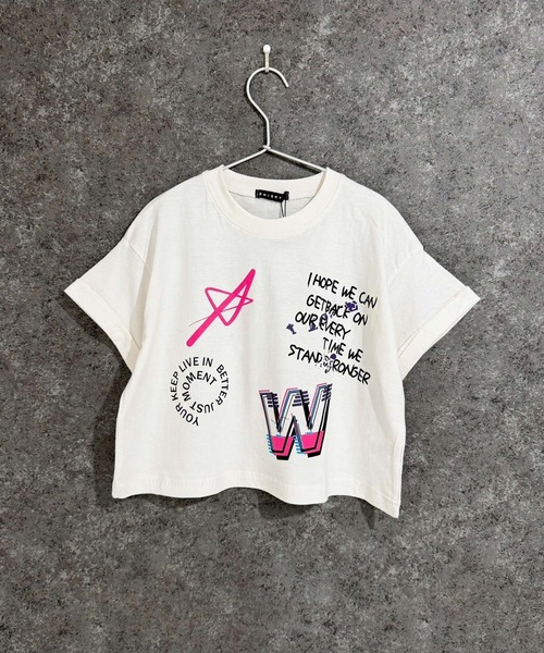 ZIーON tシャツ オーバーサイズ クロップド 短丈Tシャツ キッズ