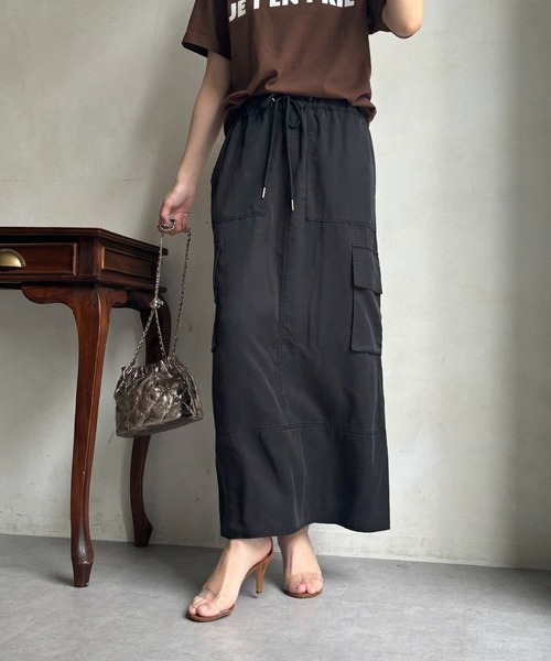 スカート 「WEB限定」 テンセルツイルカーゴスカート レディース  