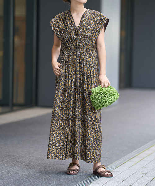 IIENA LA BOUCLE DEVEAUX プリントワンピース IENA LA BOUCLE ワンピース DEVEAUX プリントワンピース
