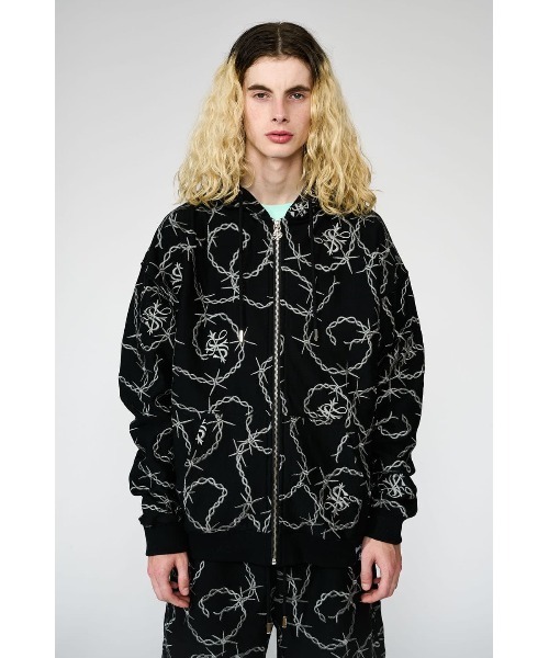 パーカー CROSS CHAIN EMBROIDERY ZIP HOODIE BLACK｜SUPPLIER｜公式 