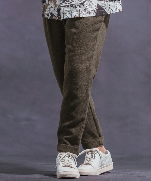 Jih Nunc（ジーヌンク） パンツ mp12622- ツイードテーパードロール