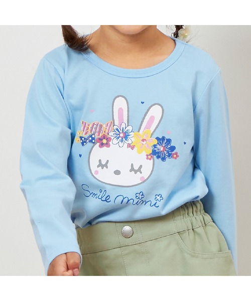 KP tシャツ 花冠うさぎプリント長袖Tシャツ(100〜160) キッズ 子供服 
