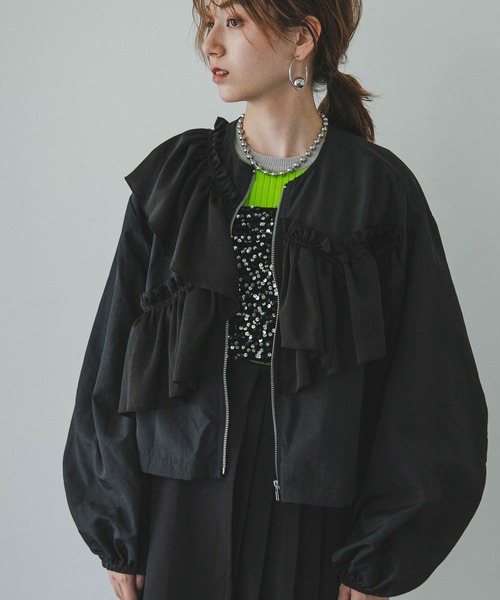 bohmal（ボマール） ブルゾン アウター アシメフリルブルゾン