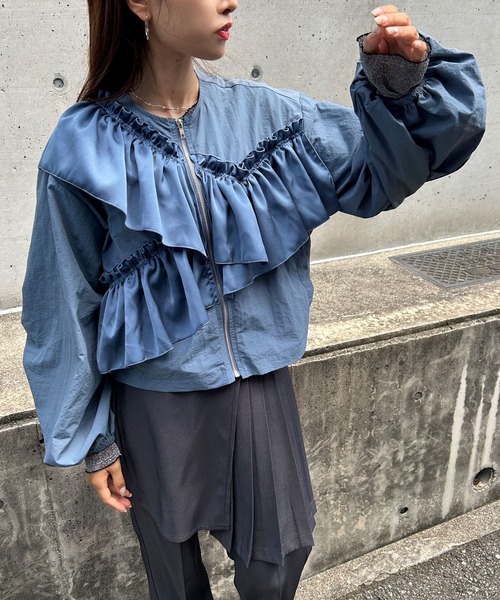 bohmal（ボマール） ブルゾン アウター アシメフリルブルゾン