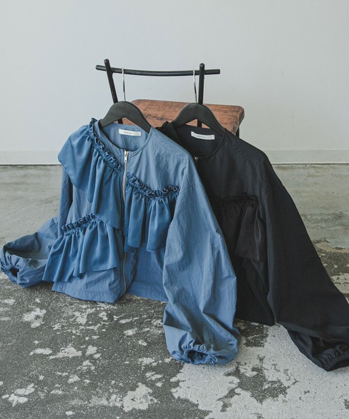 bohmal ブルゾン アウター アシメフリルブルゾン レディース