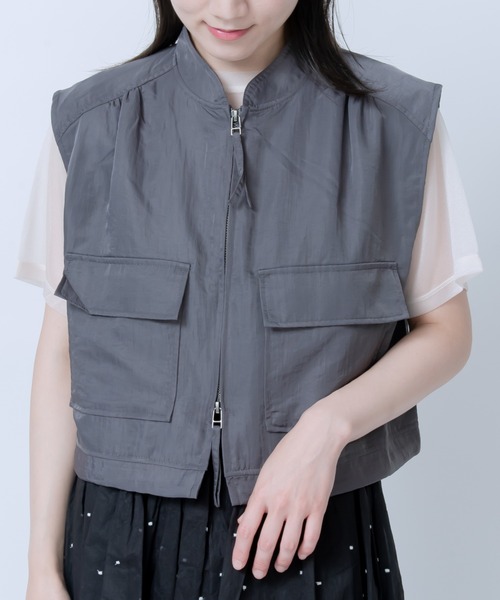 ベスト ジレ ナイロンツイル ショートベスト レディース LOSUCA ベスト ジレ ナイロンツイル ショートベスト レディース