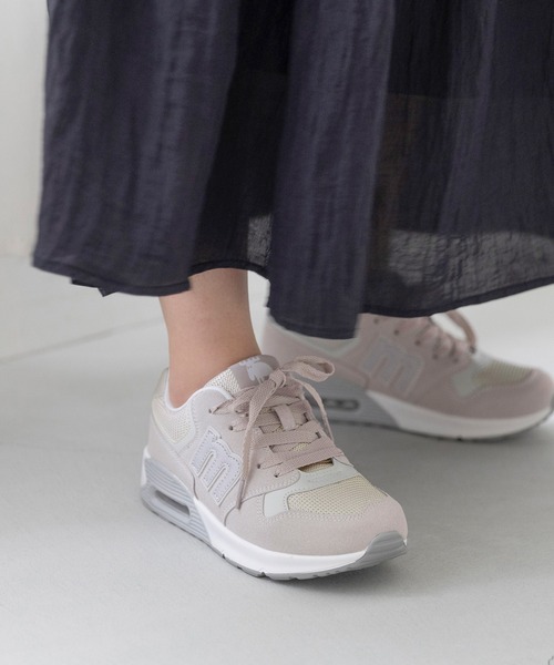 moz スニーカー モズ くすみカラー エアーソール付きスニーカー