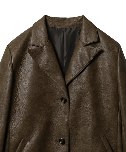 美品⭐︎レザーコート　新品　破格！ forget-me-nots（フォーゲットミーノッツ） コート チェスターコート