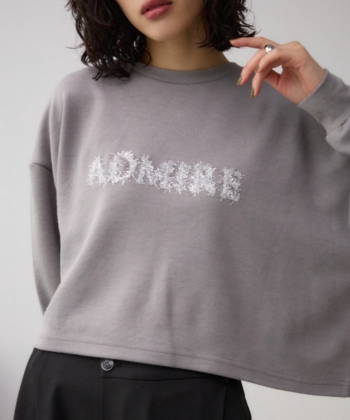 AZUL BY MOUSSY（アズールバイマウジー） tシャツ ラメロゴ刺繍カット