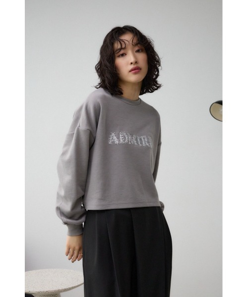 AZUL BY MOUSSY（アズールバイマウジー） tシャツ ラメロゴ刺繍カット