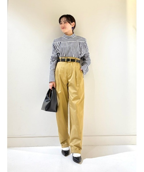 allureville / アルアバイル ストライプロールネックプルオーバー/シャツ ストライプロールネックプルオーバーシャツ|allureville