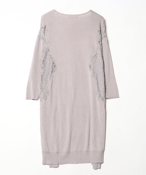 「MILLION CARATS」 レースニットカーディガン M グレー レディース_画像2