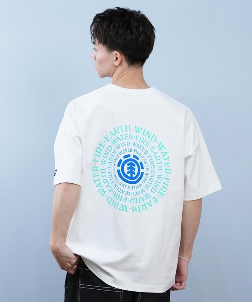 BIG BORDER半袖Tシャツ 大きいサイズ メンズ ELEMENT ブルー ELEMENT t