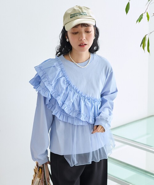 FREAK'S STORE tシャツ フリルチュールドッキング ロンT