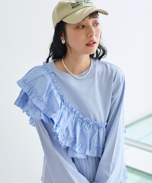 FREAK'S STORE tシャツ フリルチュールドッキング ロンT