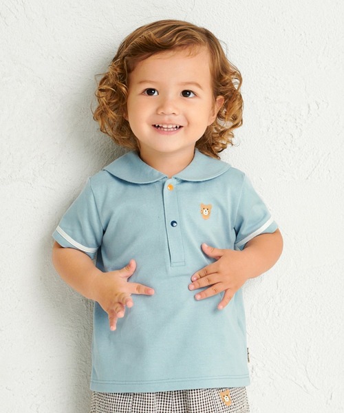 HOT BISCUITS tシャツ くま耳 セーラーカラー半袖Tシャツ キッズ 子供 