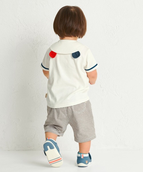 HOT BISCUITS tシャツ くま耳 セーラーカラー半袖Tシャツ キッズ 子供 
