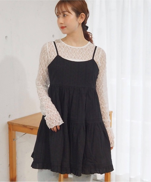 pium ギンガムコットンフリルキャミワンピース pium_shibuya109 | ♡ ふんわりシルエットがドーリーな キャミ