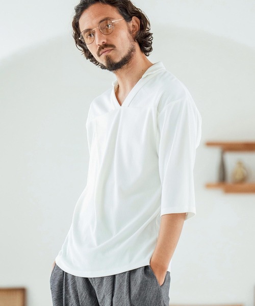 Magine（マージン） ポロシャツ mhs2349-Deep Tuck Skipper Design 