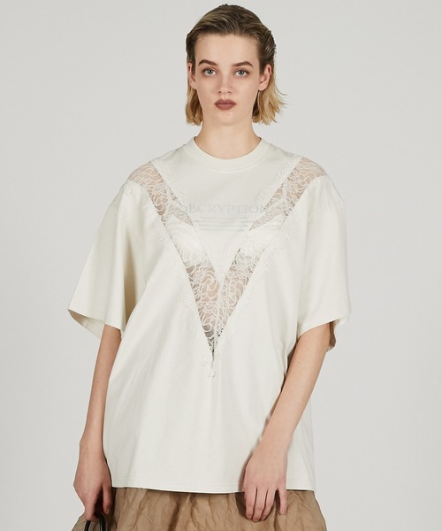 prankproject Vカットレースロゴトップ PRANK PROJECT tシャツ Vカットレースロゴトップ / V Cut Lace