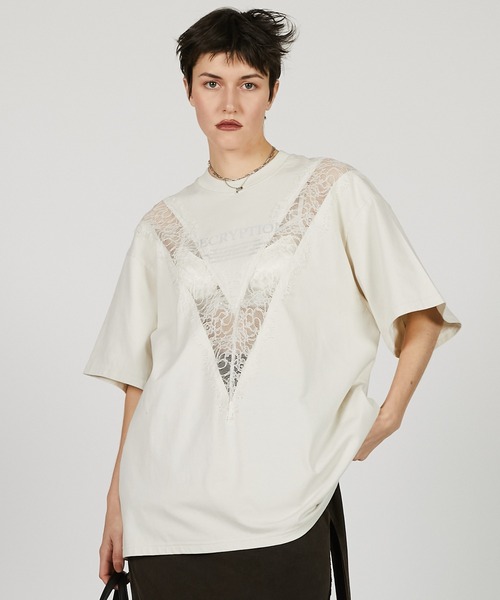 【美品】PRANK PROJECT マルチプリント シャツ ロゴプレート PRANK PROJECT tシャツ Vカットレースロゴトップ / V Cut Lace