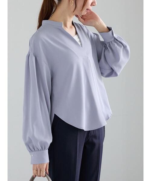 ブラウス シャツ スキッパードレープシャツ レディース