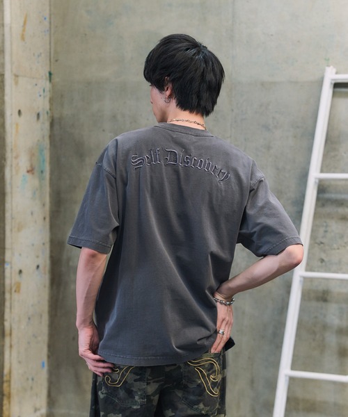 tシャツ ハードウォッシュ加工 ワンポイント刺繍 / バックプリント