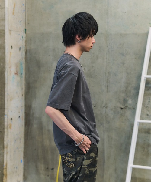 tシャツ ハードウォッシュ加工 ワンポイント刺繍 / バックプリント