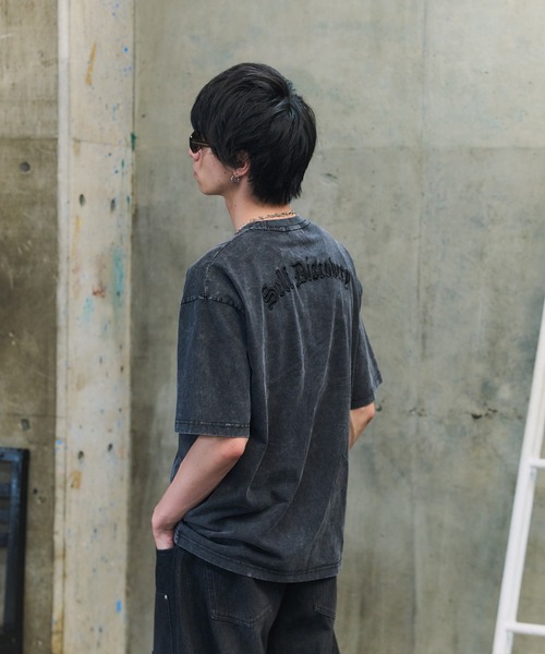 tシャツ ハードウォッシュ加工 ワンポイント刺繍 / バックプリント