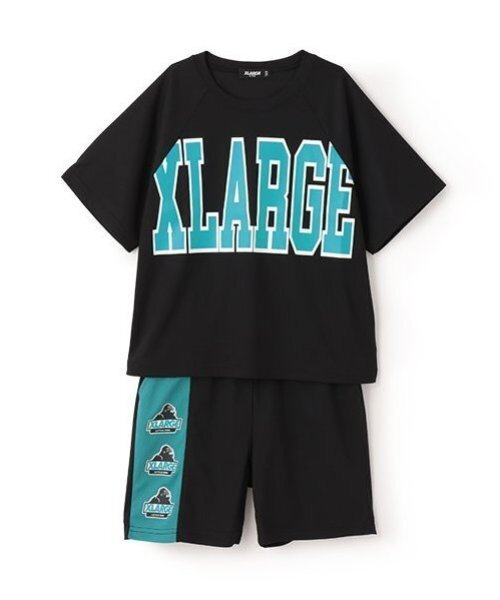 XLARGE KIDS セットアップ 配色ロゴ半袖T+ショートパンツセット