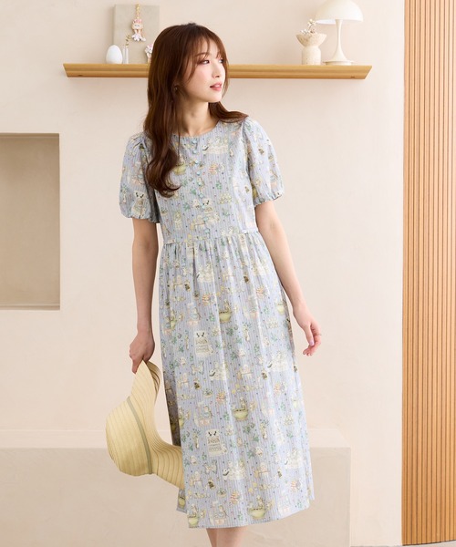 Jolly Poupee 【22fabric】フラワーガーデン/ワンピース Jolly Poupee ワンピース 「22fabric」フラワーガーデン/ワンピース