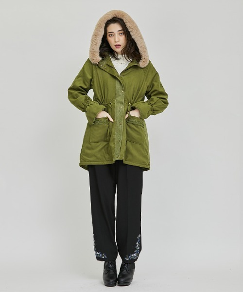 axes femme（アクシーズ ファム） モッズコート LARGE カーキ