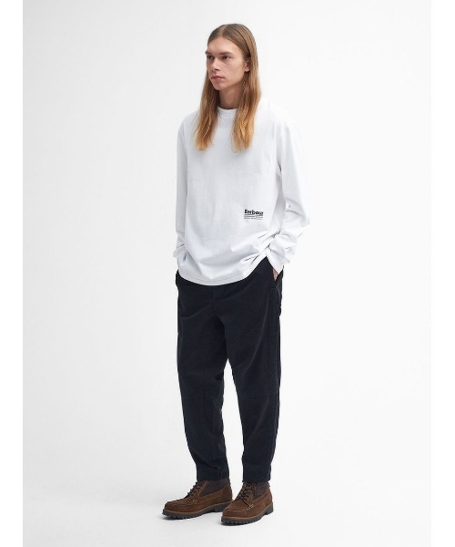 Barbour」 長袖Tシャツ SMALL ホワイト メンズ