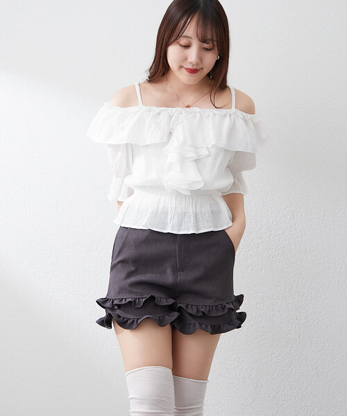 continuer de NICE CLAUP ブラウス シャツ 半袖 「@_chipi2xセレクト