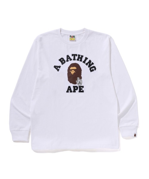 A BATHING APE tシャツ GO POINTER COLLEGE TEE L/S BAPEC