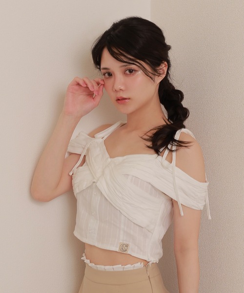 ブラウス シャツ *M DOLLY original* cross＆luna patch blouse/クロス＆ルナパッチブラウス レディース