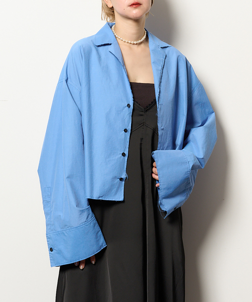 ブラウス シャツ OPEN COLLAR C/S シャツ レディース