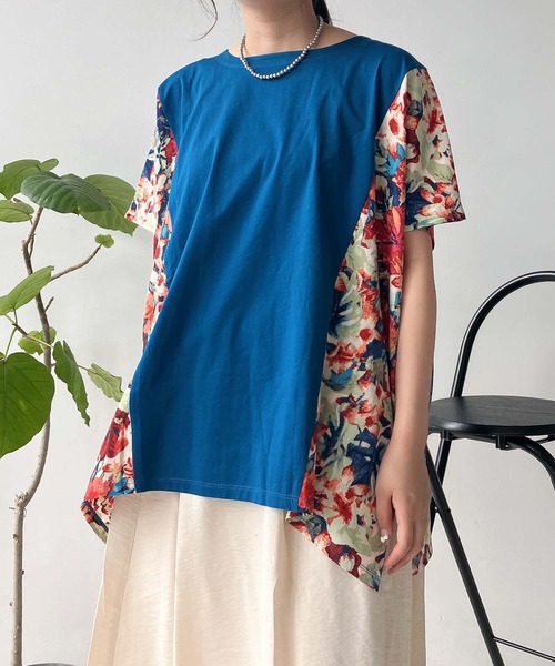 AS KNOW tシャツ ○サイド切り替えひんやりプルオーバー