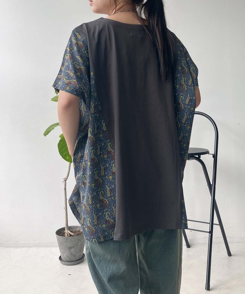 レオナール スポーツ 新品タグ付き トップス ペイズリー RODEO CROWNS WIDE BOWL | BACK刺繍ロングTシャツ (Tシャツ