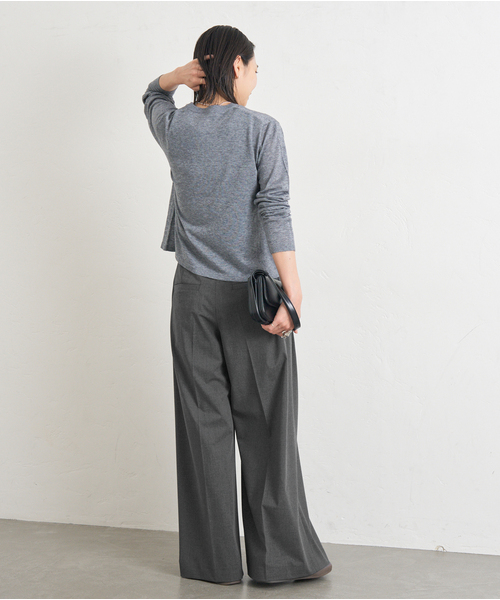 slattgir スラックス パンツ 高身長 ひんやりストレッチきれいめ