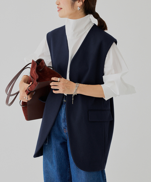 ベスト ジレ オーバーコクーンジレ レディース