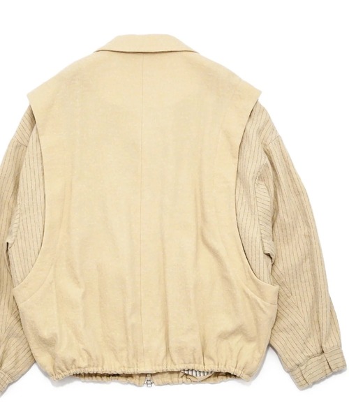 ブルゾン アウター 「my beautiful landlet」BOILED COTTON WOOL メンズ レディースの画像