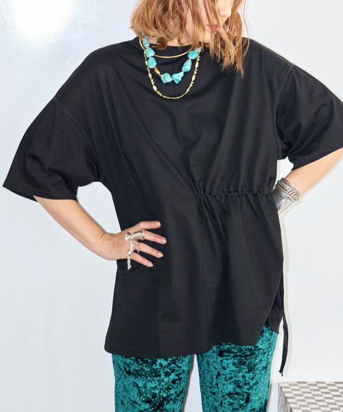 tシャツ ONESIDE GATHER TOP：カットソー レディース