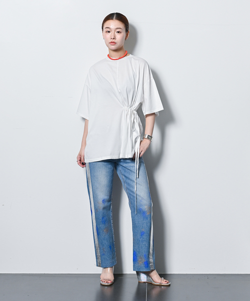 CITYSHOP tシャツ ONESIDE GATHER TOP：カットソー レディース