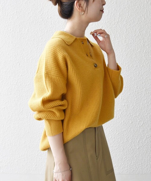 SHIPS any ニット セーター any:「手洗い可能」AQUA カシミヤ ミックス