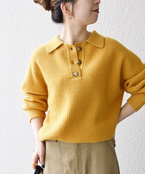 SHIPS any ニット セーター any:「手洗い可能」AQUA カシミヤ ミックス